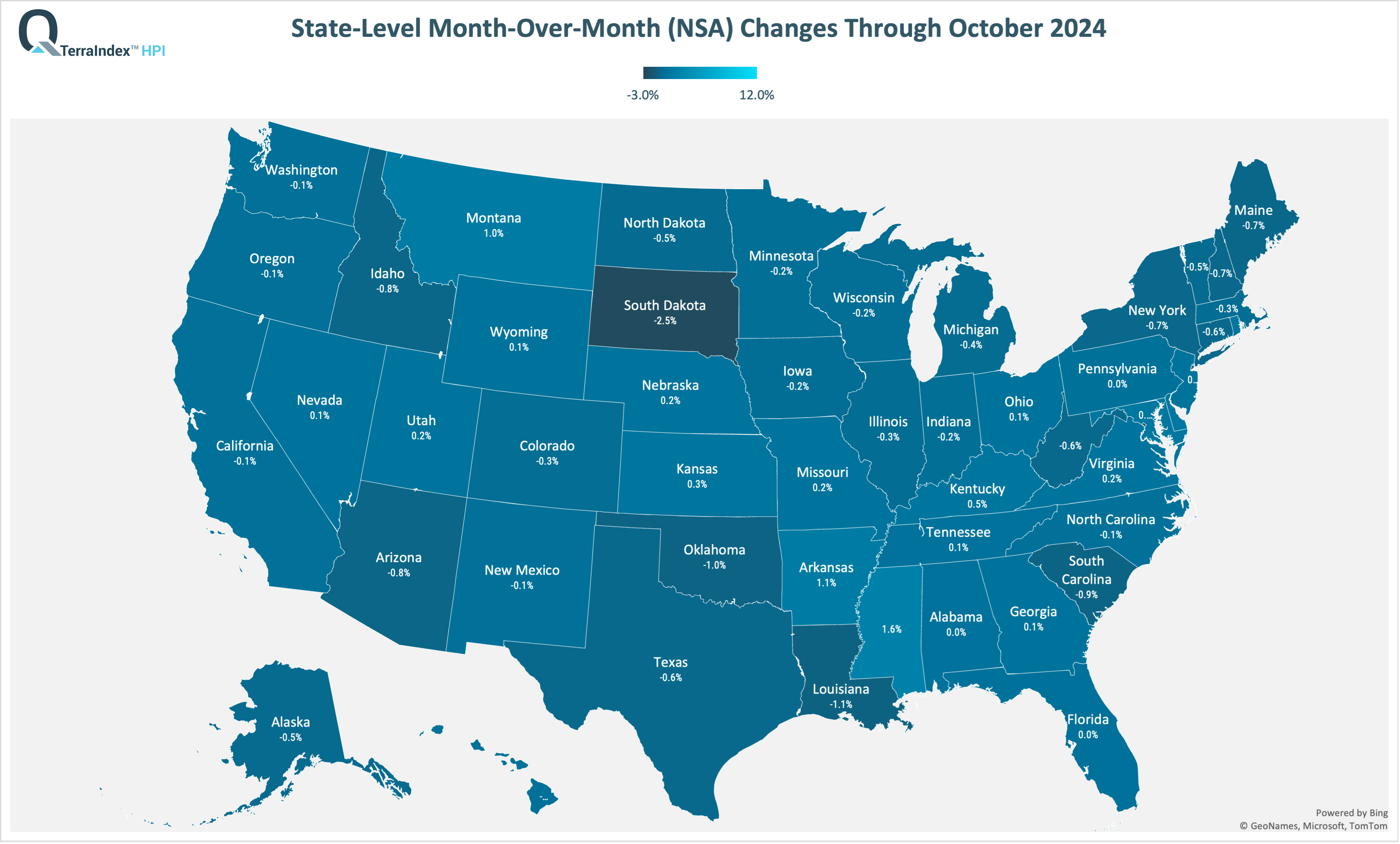 TerraIndex™ HPI State MoM Oct 2024